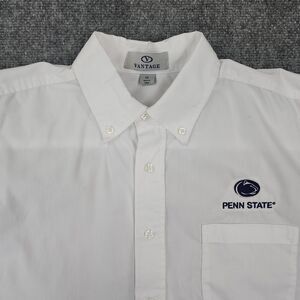 Penn State Nittany Lions Shirt Mens Large White Vantage Embroidered Button Down